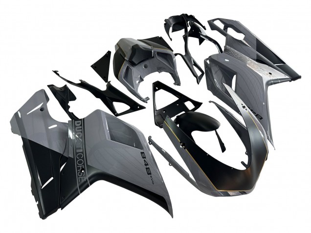 2007-2014 Silver Gold Matte Black Ducati 848 Motorcycle Fairings