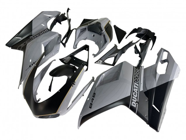 2007-2014 Silver Gold Matte Black Ducati 848 Motorcycle Fairings