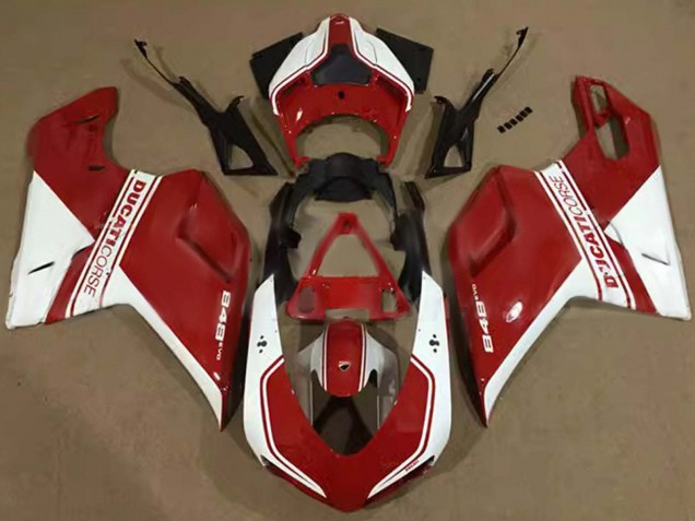 2007-2014 White Red Corse Ducati 848 Motorcycle Fairings