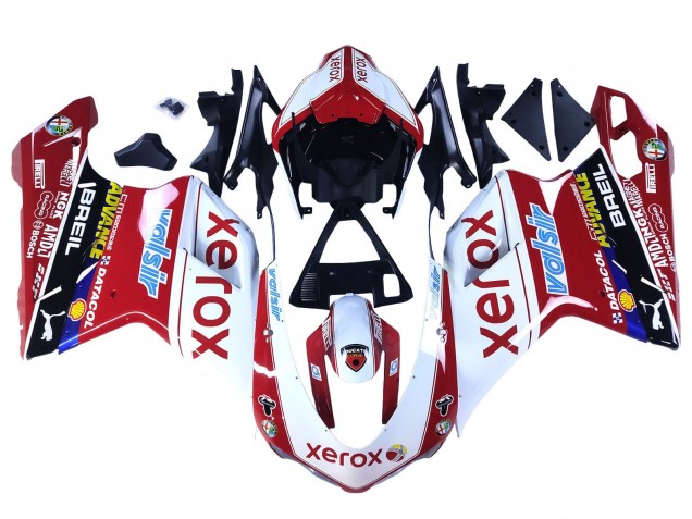 2007-2014 White Red Glossy Black Valsir Xerox Ducati 848/1098/1198 Motorcycle Fairings