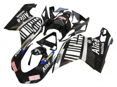2007-2014 Silver Glossy Black Alice Sandisk Ducati 1098 Motorcycle Fairings