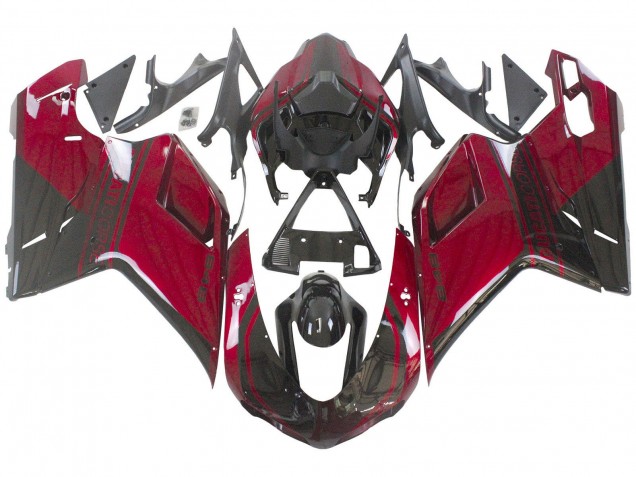 2007-2014 Red Glossy Black Ducati 848 Motorcycle Fairing