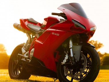 2007-2014 Red Glossy Black Ducati 848 Motorcycle Fairings