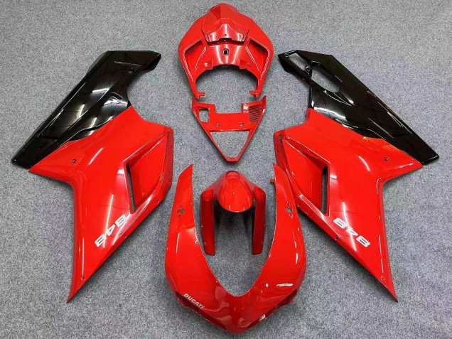 2007-2014 Red Glossy Black Ducati 848 Motorcycle Fairings