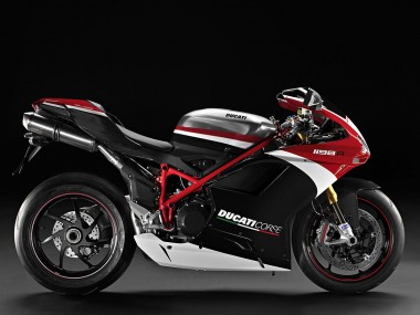 2007-2014 White Red Glossy Black Ducati 848/1098/1198 Motorcycle Fairings