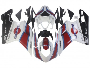2007-2014 White Red Blue Glossy Black Martini Ducati 1098 Motorcycle Fairings