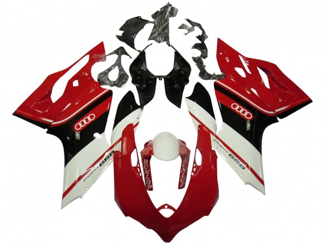 2011-2014 White Red Glossy Black Dunlop Ducati Panigale 899 Motorcycle Fairings