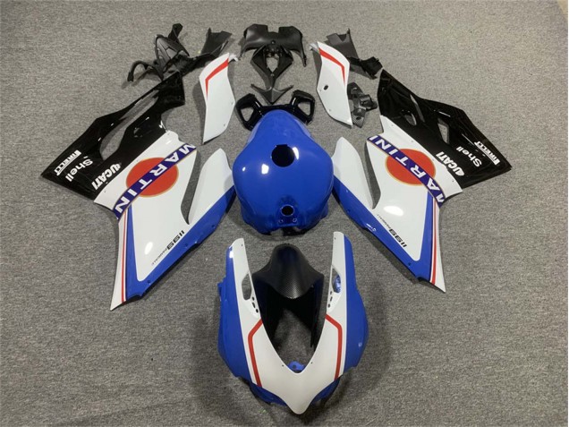 2011-2014 White Blue Glossy Black Martini Ducati Panigale 899/1199 Motorcycle Fairings