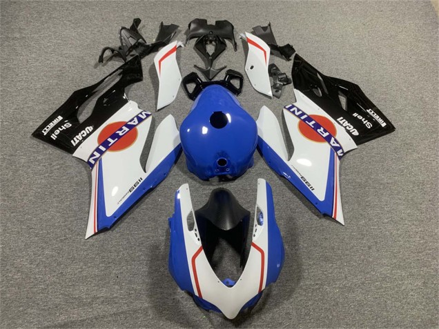2011-2014 White Blue Glossy Black Martini Ducati Panigale 899/1199 Motorcycle Fairings