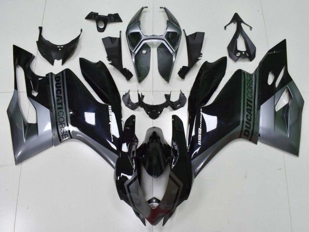 2011-2014 Grey Glossy Black Ducati Panigale 1199 Motorcycle Fairings