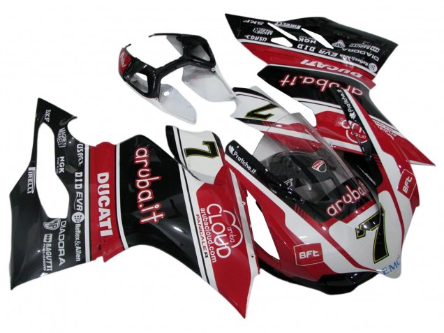 2011-2014 White Red Glossy Black Aruba.it 7 Ducati Panigale 899/1199 Motorcycle Fairings