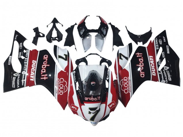 2011-2014 White Red Glossy Black Aruba.it 7 Ducati Panigale 899/1199 Motorcycle Fairings