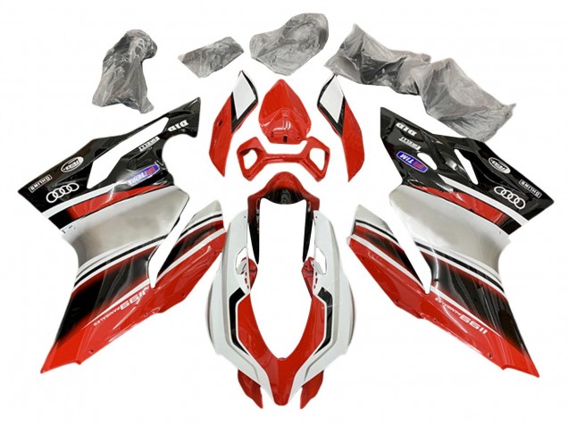 2011-2014 Silver Red Glossy Black Ducati 1199 Motorcycle Fairings