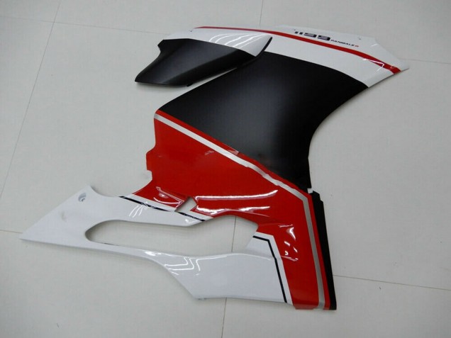 2011-2014 White Red Matte Black Ducati 1199 Motorcycle Fairings