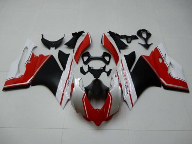 2011-2014 White Red Matte Black Ducati 1199 Motorcycle Fairings