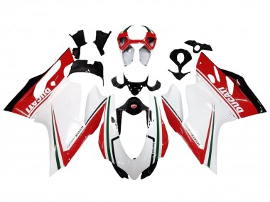 2011-2014 White Red Green Glossy Black Ducati 1199 Motorcycle Fairings
