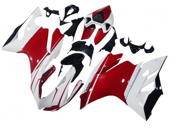 2011-2014 White Red Glossy Black Ducati 1199 Motorcycle Fairings