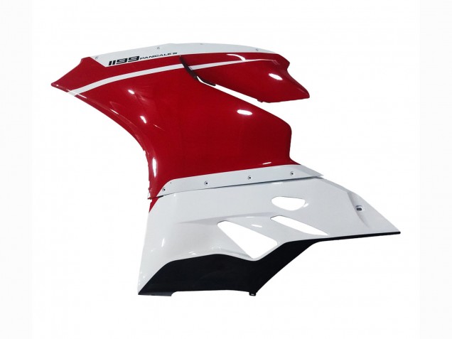 2011-2014 White Red Glossy Black Ducati 1199 Motorcycle Fairings