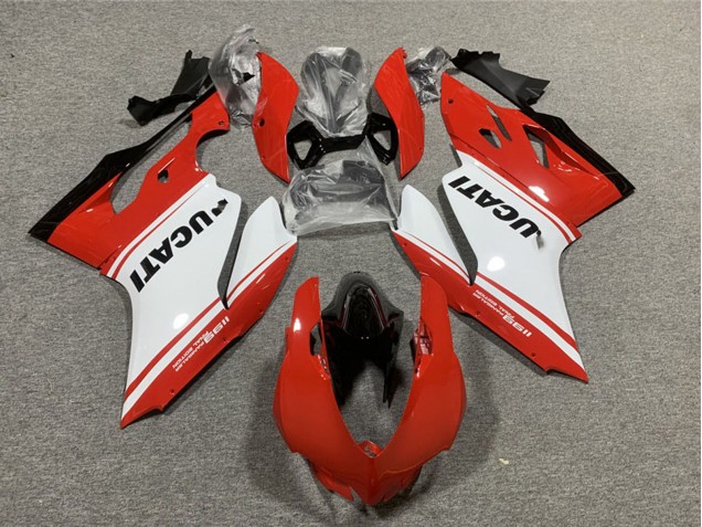 2011-2014 Red White Glossy Black Ducati 1199 Motorcycle Fairings