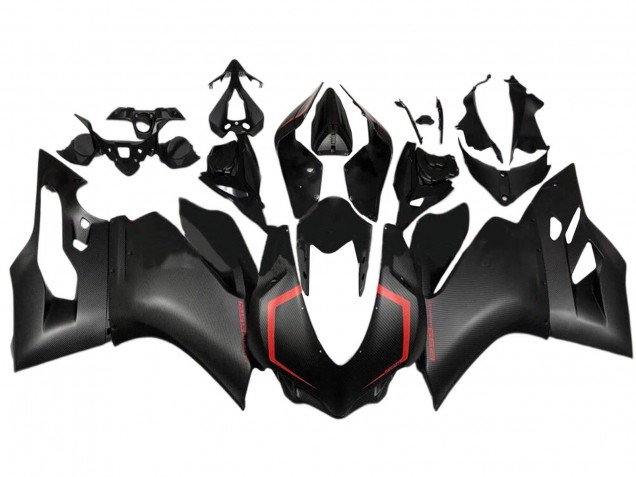 2015-2020 Black Carbon Fiber Style Red Ducati 1299 Motorcycle Fairings