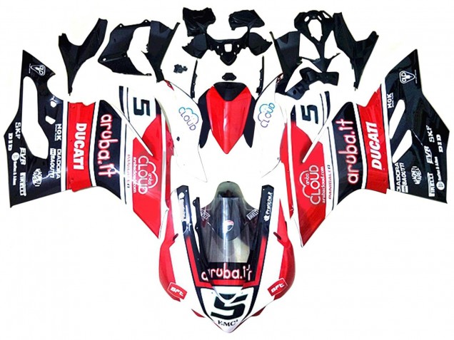 2015-2020 White Red Glossy Black Aruba 5 Ducati 959/1299 Motorcycle Fairings