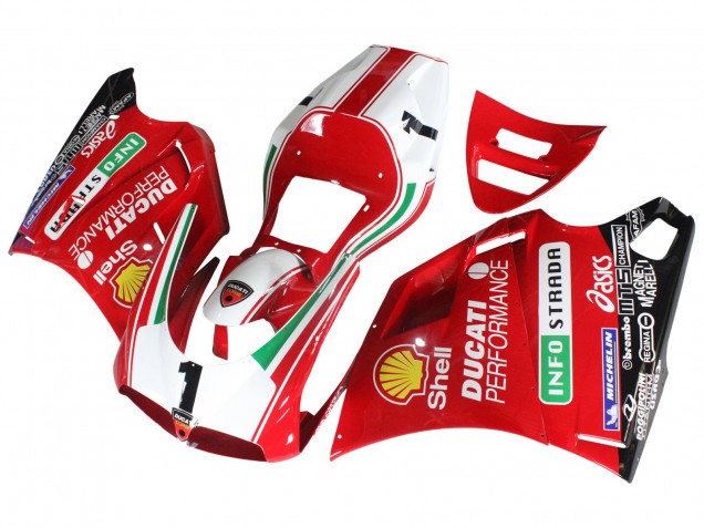 1993-2005 White Red Yellow Green Glossy Black Performance Ducati 748/916/996/998 Motorcycle Fairings