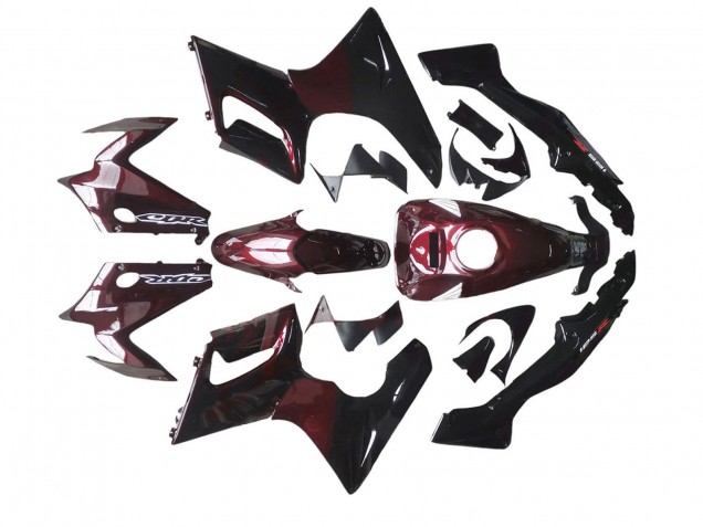 2002-2006 Glossy Black Red Flame Honda CBR125R Motorcycle Fairings