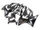 2013-2015 Glossy Black Silver Flame Honda CBR500R Motorcycle Fairings