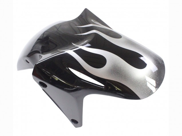 2013-2015 Glossy Black Silver Flame Honda CBR500R Motorcycle Fairings