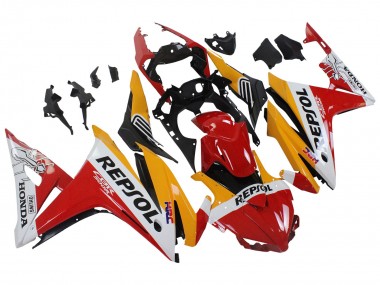 2016-2018 Yellow White Red Repsol HRC Honda CBR500R Motorcycle Fairings
