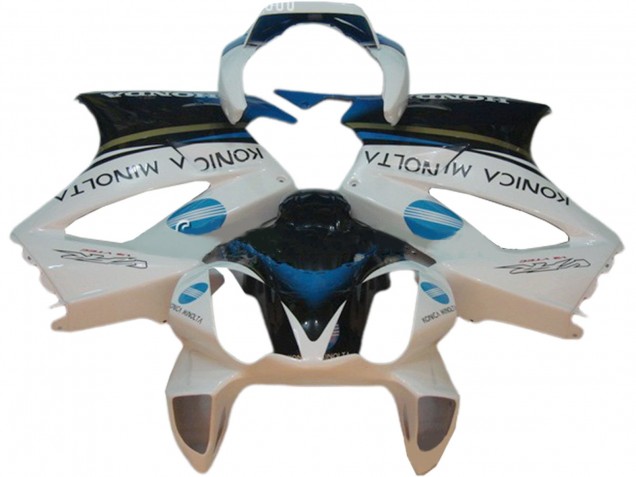 2002-2013 White Blue Black Konica Minolta Honda VFR 800 Motorcycle Fairings