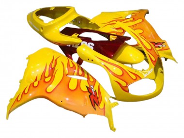 1998-2003 Yellow with Red Flame Suzuki TL1000R Motorcycle Fairings