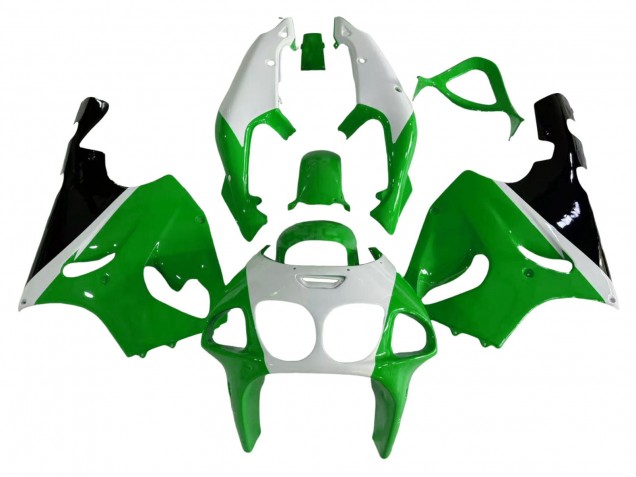 1996-2003 White Green Black Kawasaki ZX7R Motorcycle Fairings