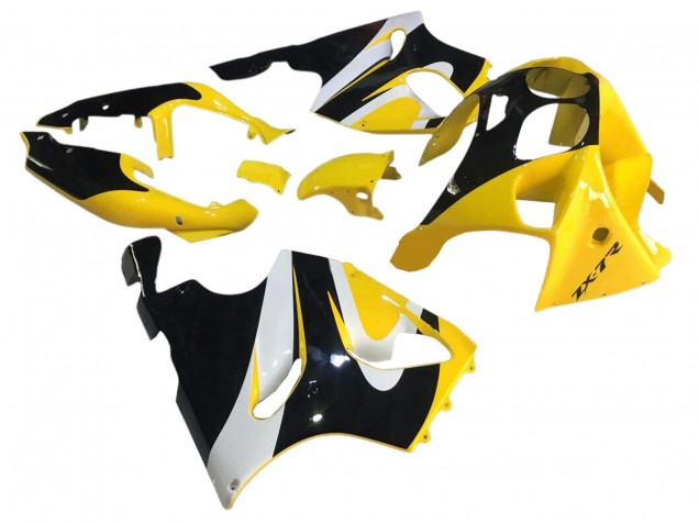 1996-2003 Yellow White Glossy Black Kawasaki ZX7R Motorcycle Fairings