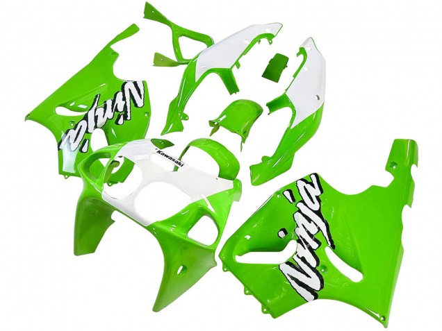 1996-2003 White Green Kawasaki ZX7R Motorcycle Fairings