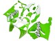 1996-2003 White Green Kawasaki ZX7R Motorcycle Fairings
