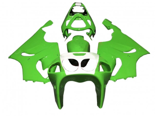 1996-2003 Green White Kawasaki ZX7R Motorcycle Fairings