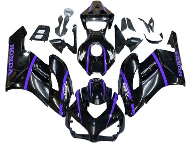 2004-2005 Glossy Black Purple Stripe Honda CBR1000RR Motorcycle Fairings