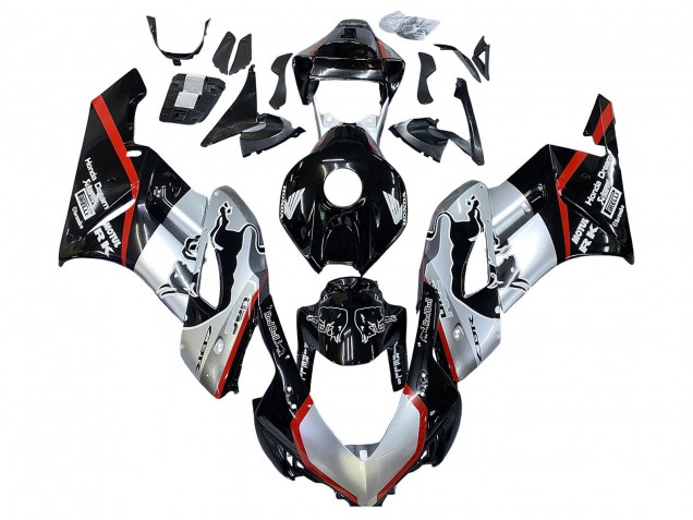 2004-2005 Silver Glossy Black Red Stripe Honda CBR1000RR Motorcycle Fairings