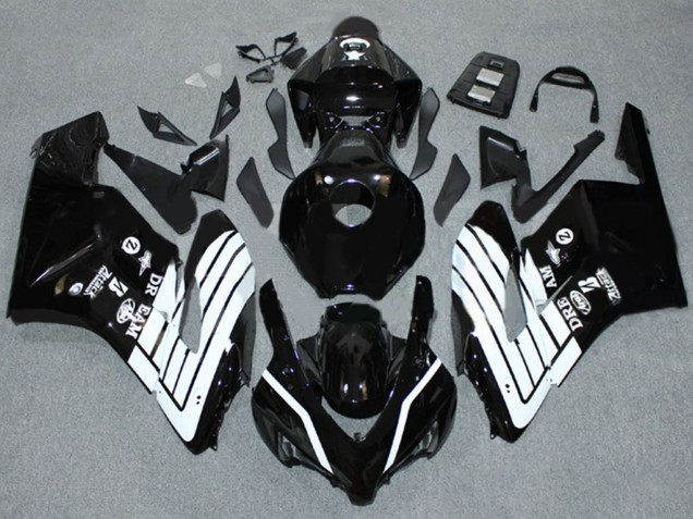 2004-2005 Glossy Black White Honda CBR1000RR Motorcycle Fairings