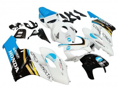 2004-2005 White Light Blue Yellow Black Konica Minolta Honda CBR1000RR Motorcycle Fairings