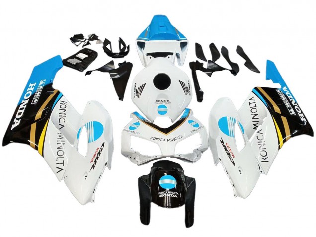 2004-2005 White Light Blue Yellow Black Konica Minolta Honda CBR1000RR Motorcycle Fairings