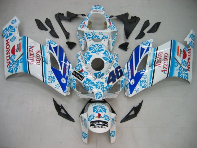 2004-2005 White Blue Snow Nastro Azzurro 46 Honda CBR1000RR Motorcycle Fairings