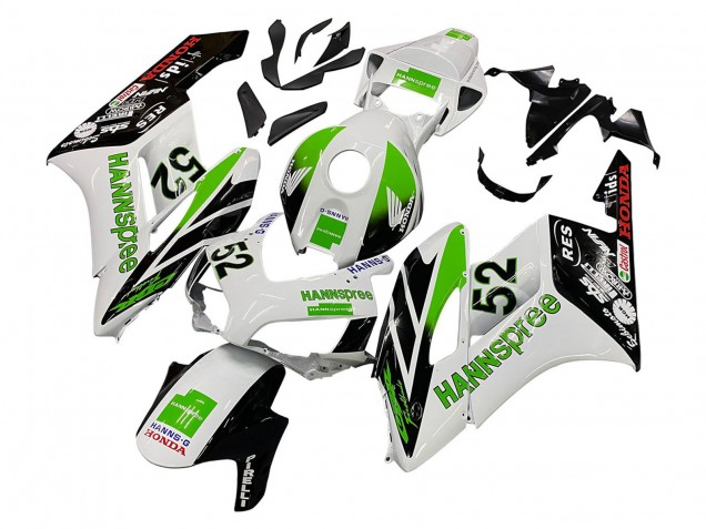 2004-2005 White Green Glossy Black Hannspree 52 Honda CBR1000RR Motorcycle Fairings