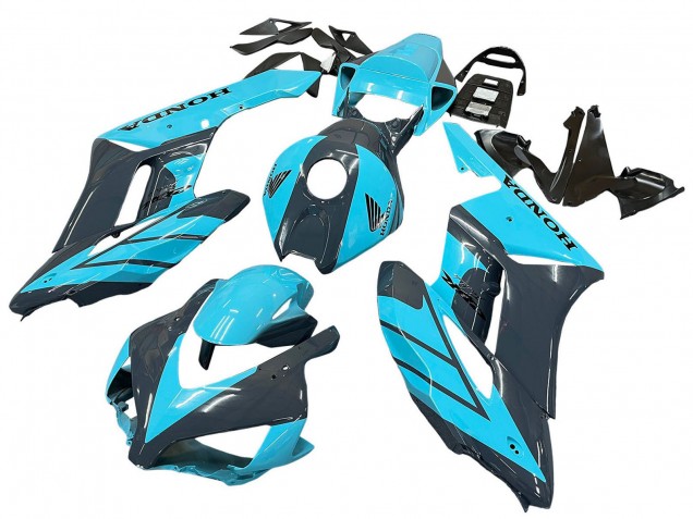 2004-2005 Light Blue Glossy Black Honda CBR1000RR Motorcycle Fairings