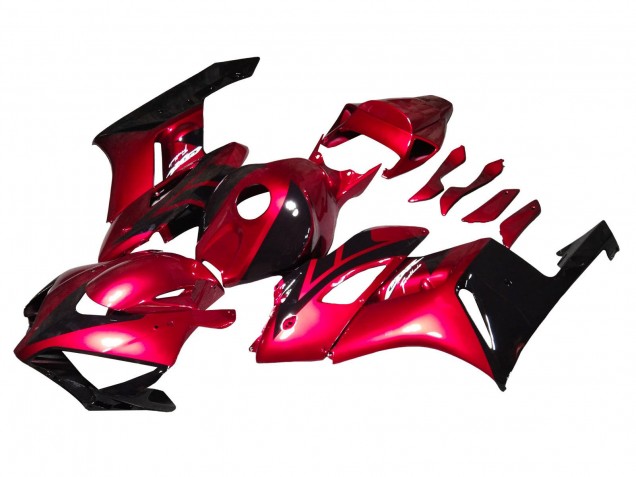 2004-2005 Red Glossy Black Stripe Honda CBR1000RR Motorcycle Fairings