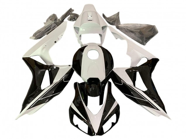 2006-2007 Pearl White Glossy Black Honda CBR1000RR Motorcycle Fairings
