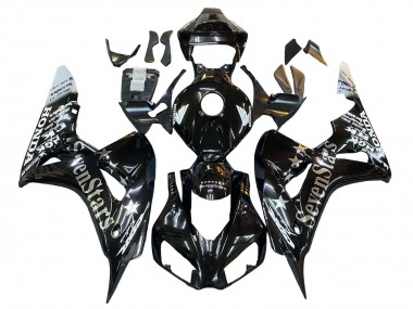 2006-2007 Glossy Black Gold SevenStars Honda CBR1000RR Motorcycle Fairings