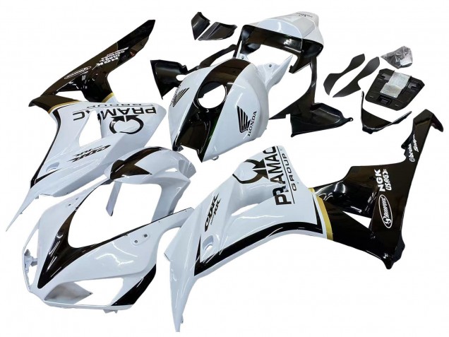 2006-2007 White Glossy Black Pramac Honda CBR1000RR Motorcycle Fairings