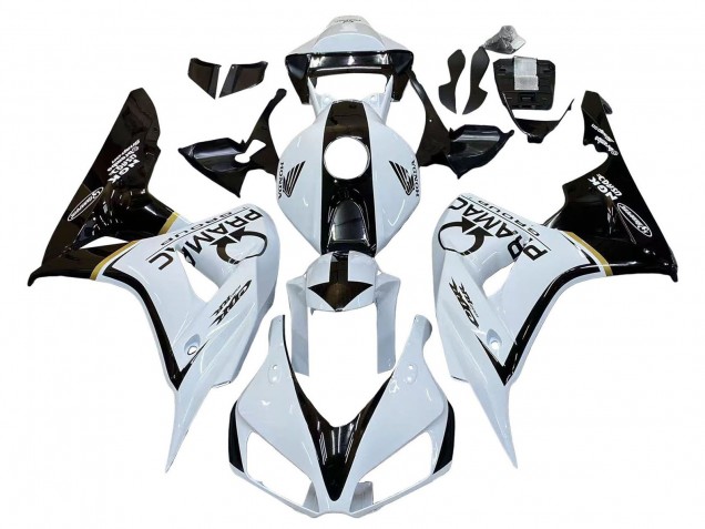 2006-2007 White Glossy Black Pramac Honda CBR1000RR Motorcycle Fairings